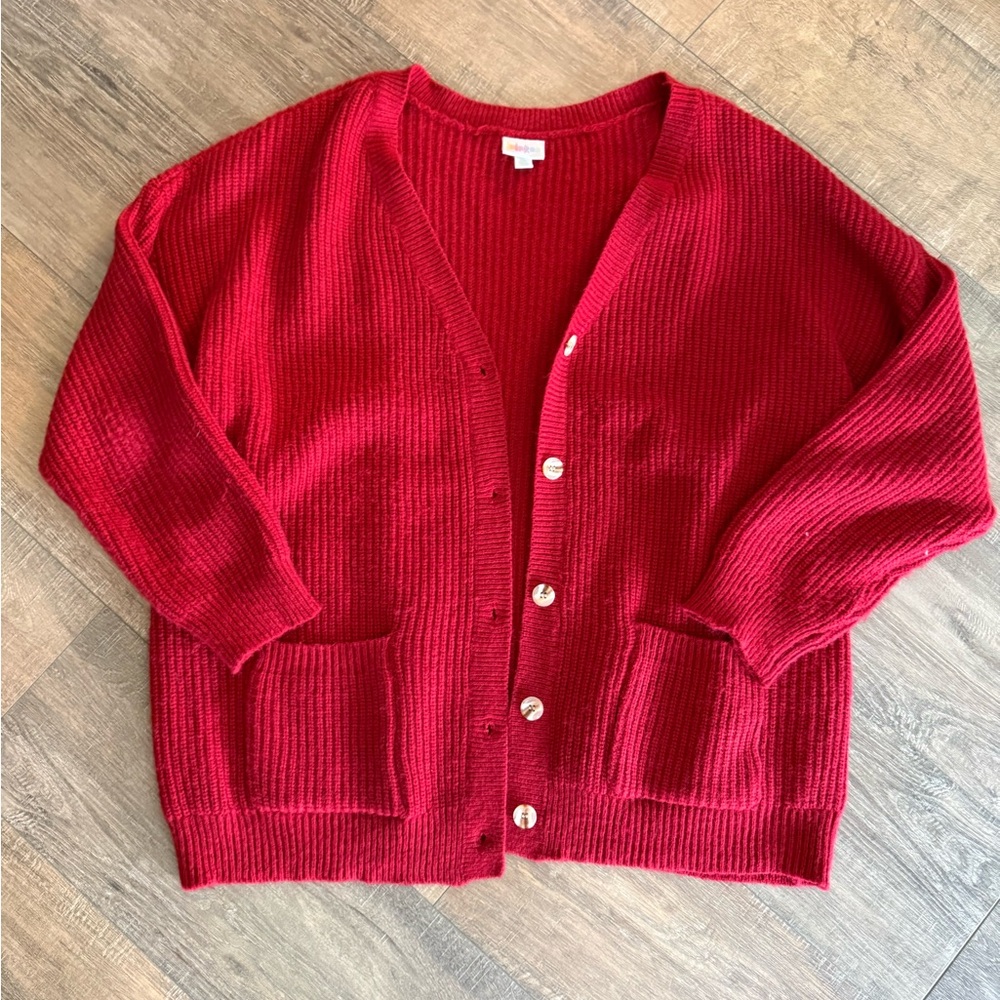 LuLaRoe Vibrant Red Knit Sweater